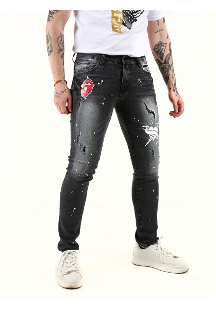 Slurp jeans cris con pintura