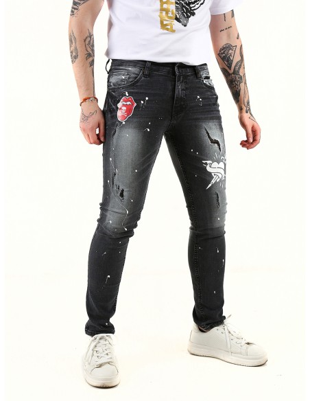 Slurp jeans cris con pintura