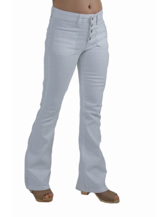 Pantalon mujer campana bolsillo plastron 2