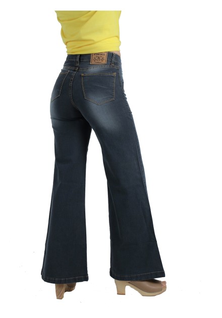 Pantalon mujer corte ancho jeans