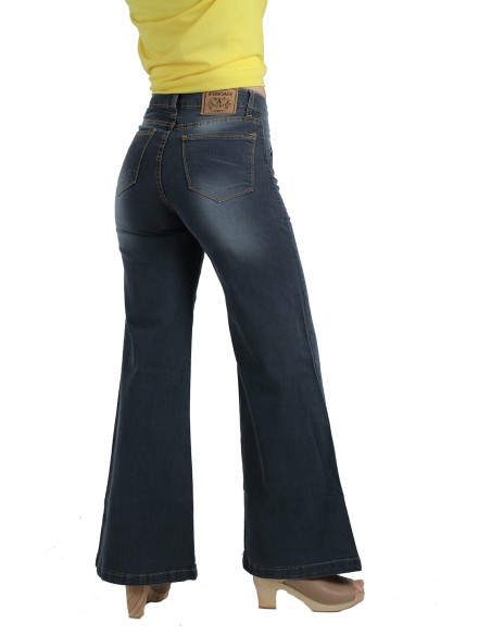 Pantalon mujer corte ancho jeans