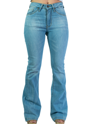 Pantalon mujer campana cinco bol. bleach