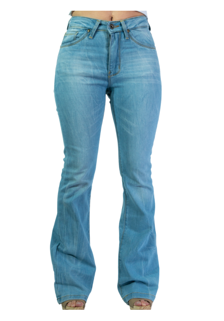 Pantalon mujer campana cinco bol. bleach