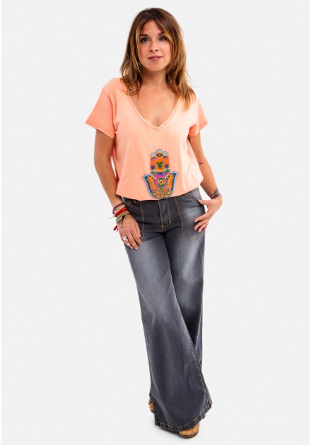 Camiseta manga corta pico.