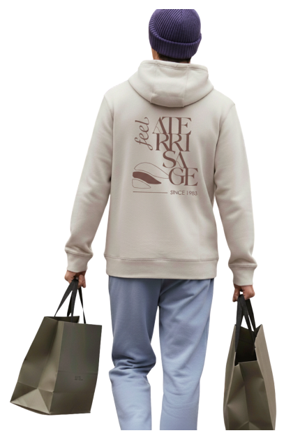 Sudadera capucha beige